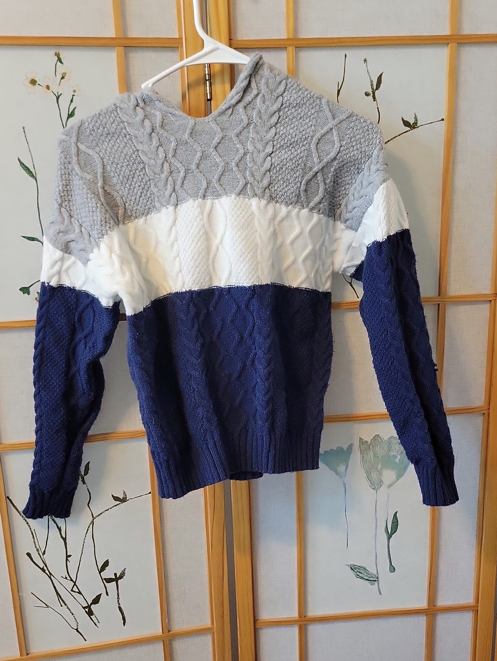 Shein boys cable knit hoodie